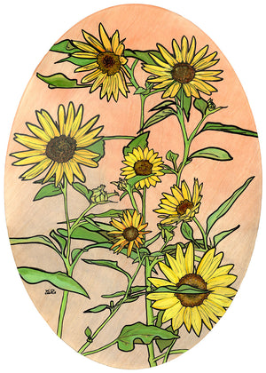 Texas Sunflowers Oval  - Katie Chance - 14 x 20"