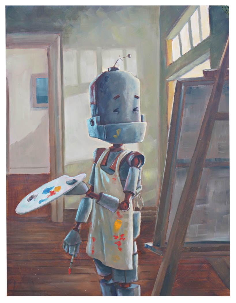 Painter Bot - Lauren Briere -  ORIGINAL - 12x16