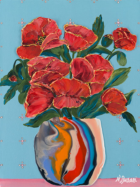 Scarlet Poppies - Neena Buxani - 18 x 24"