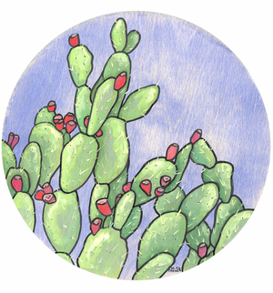 Prickly Pear Cactus 2  - Katie Chance - 14x14"