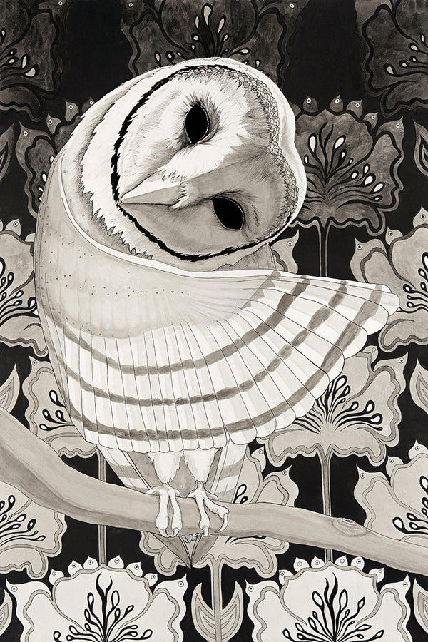 オリジナル自作絵 絵画 sawatari_doodles【Strix】 Lakshmi's Owl by Flip Solomon - Austin Art Garage