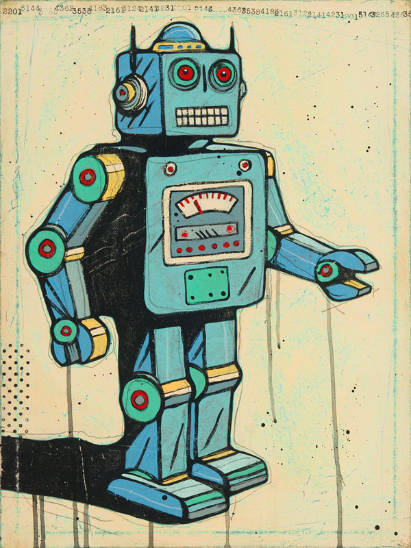 retro robot art
