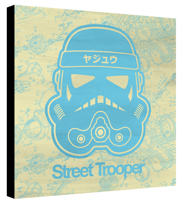 Street Trooper Light Blue Yellow Schematic - Beast Syndicate - Various Sizes (Canvas Print)