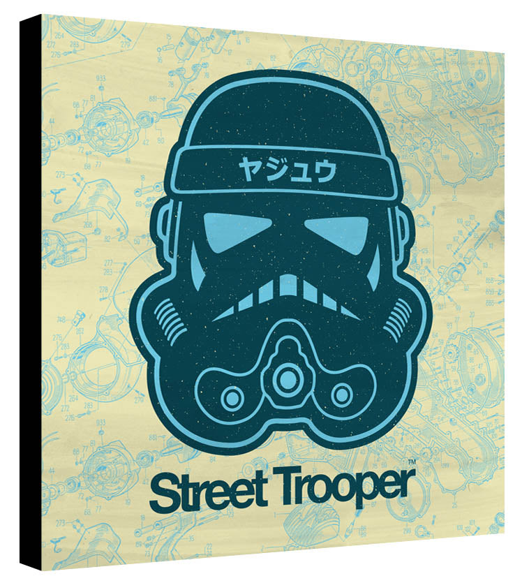 Street Trooper Petrol Light Blue Yellow Schematic - Beast Syndicate - Various Sizes (canvas print)