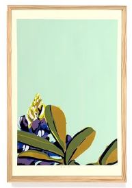 Bluebonnet Triptych (Screen print triptych) in Sage - Landry McMeans - 30 x 62"