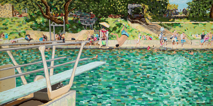 Barton Springs - Joel Ganucheau - 22.5 x 45" - LICENSING FEE - $400