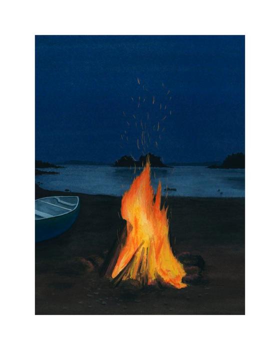 CAMPFIRE CANOE - Heather Sundquist Hall - 8x10"(print)