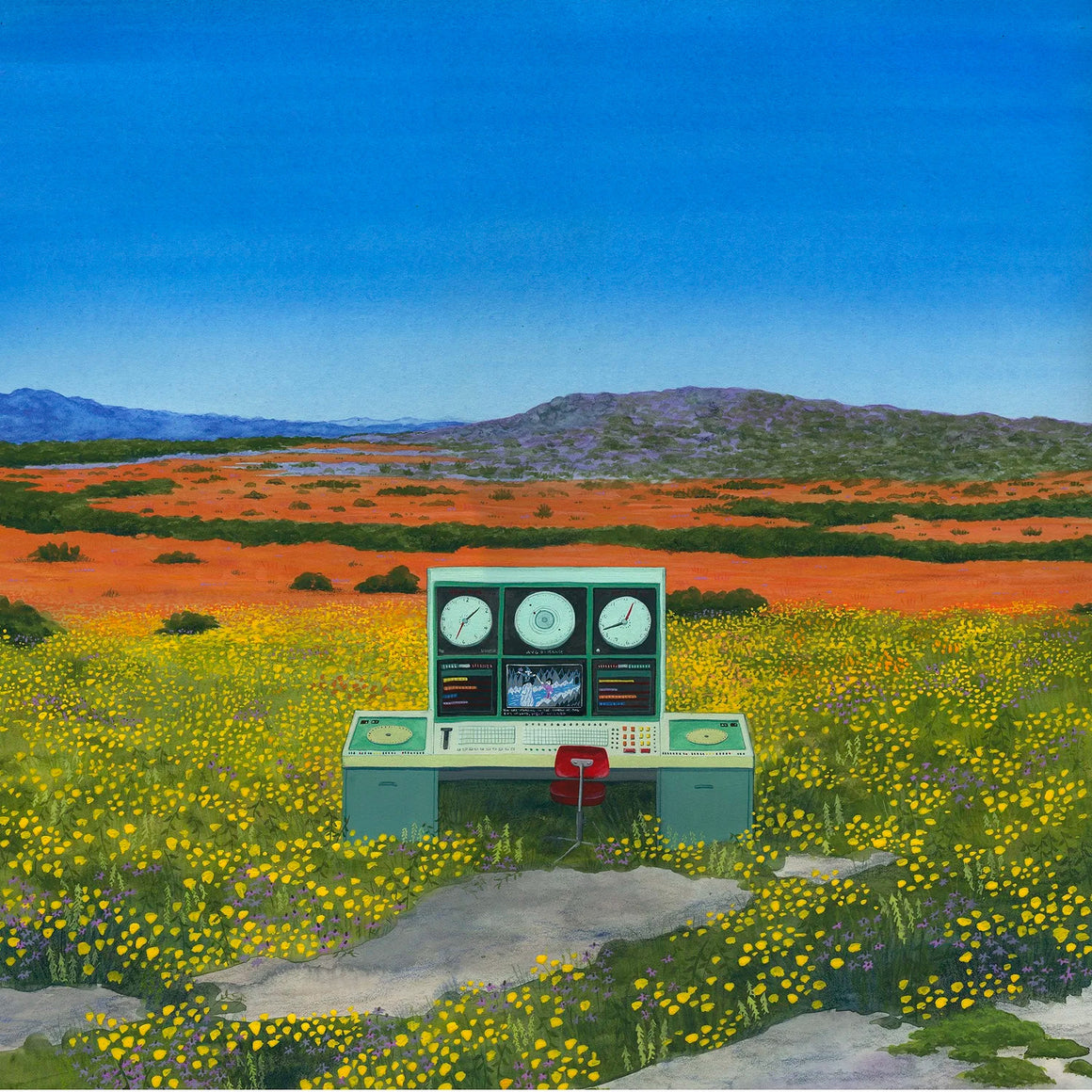 Control Flowers - Heather Sundquist Hall - 12x12" - Paper Print