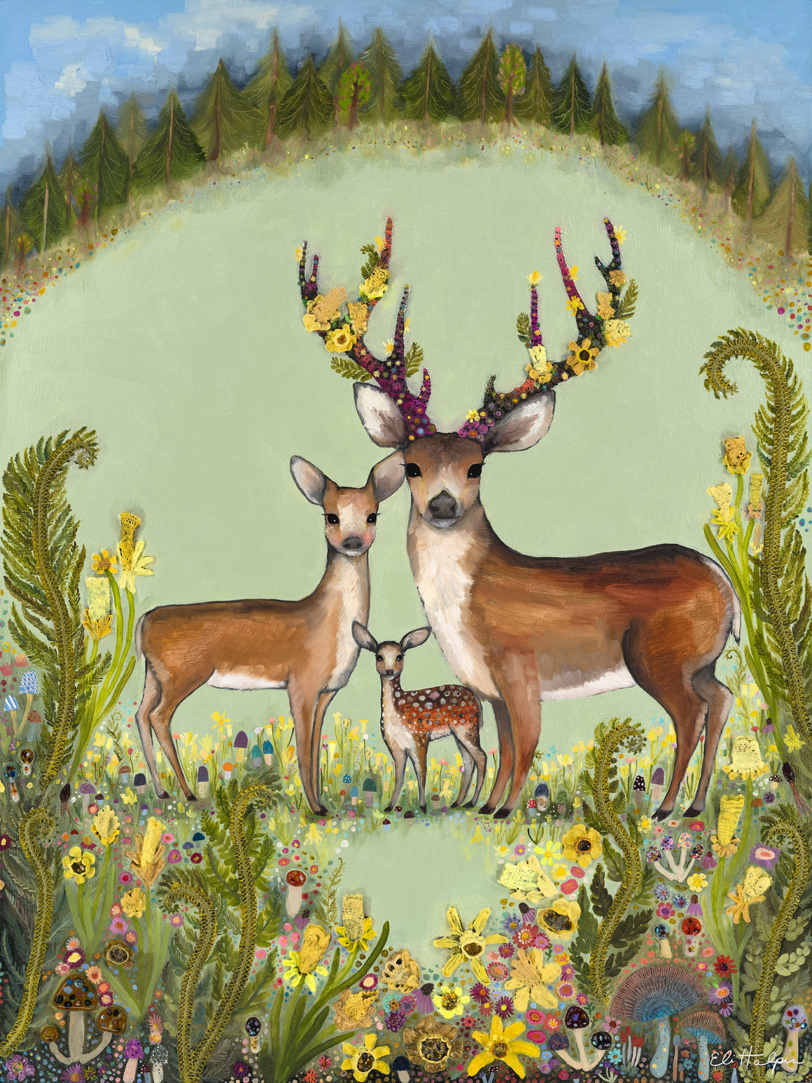Deer Family - PRINT - Eli Halpin