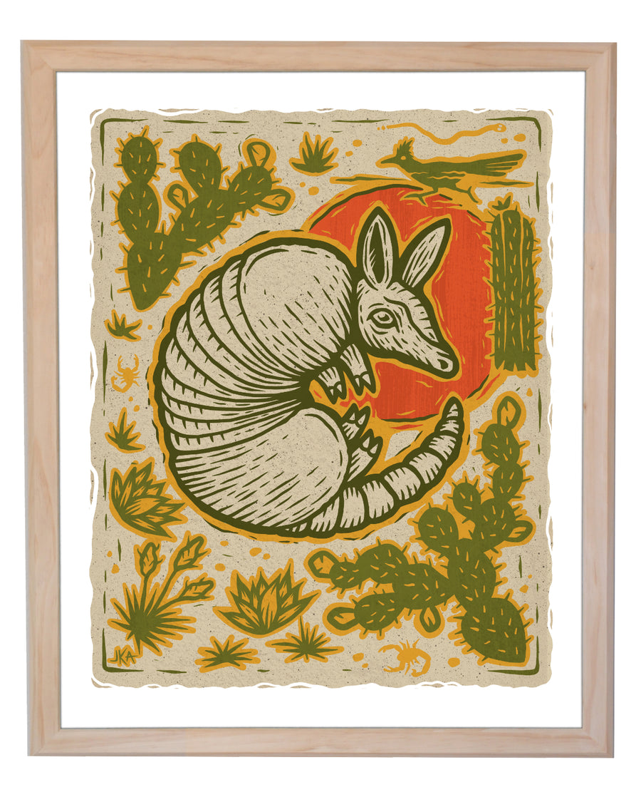 Desert Friends - Armadillo - Jeremy Aubrey - Print