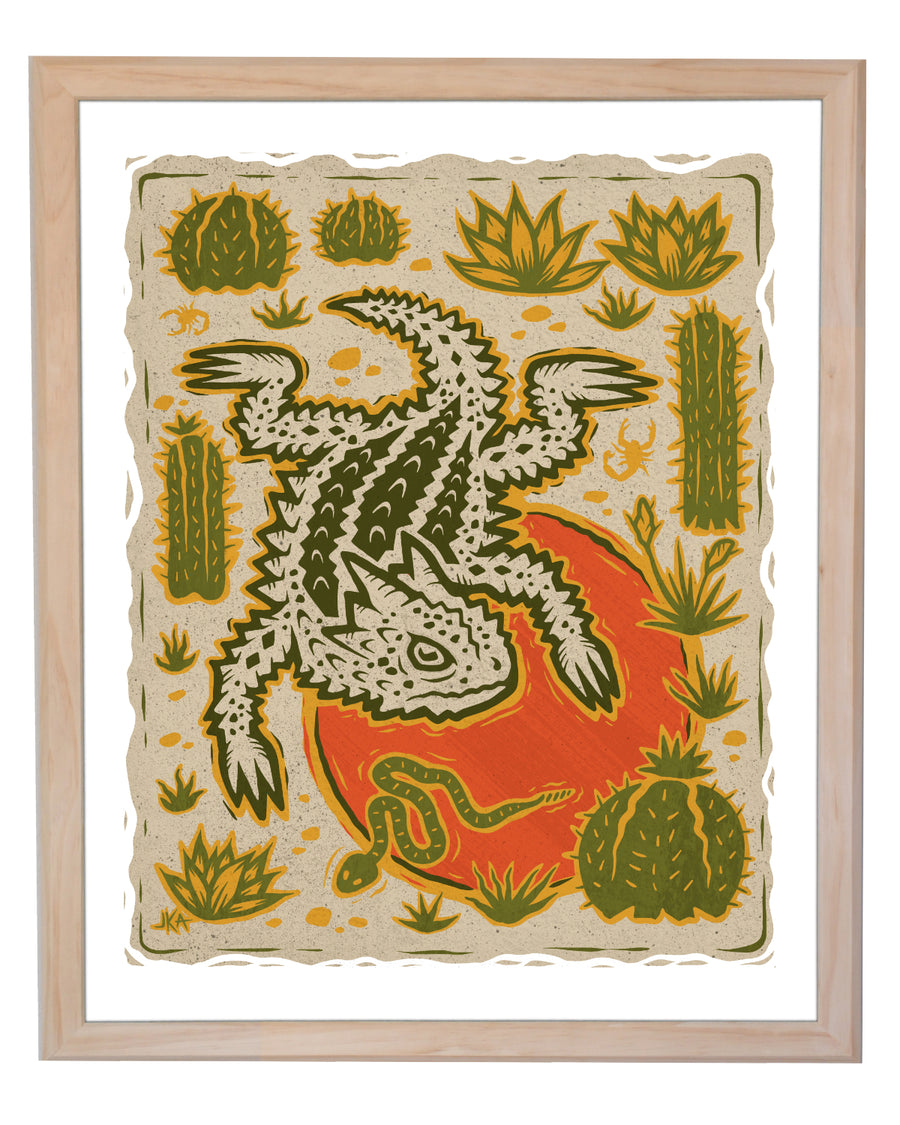 Desert Friends - Horned Lizard - Jeremy Aubrey - Print