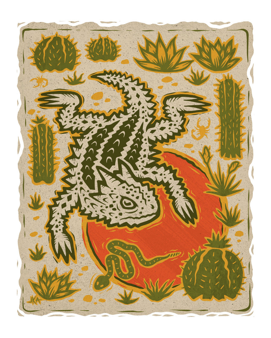 Desert Friends - Horned Lizard - Jeremy Aubrey - Print