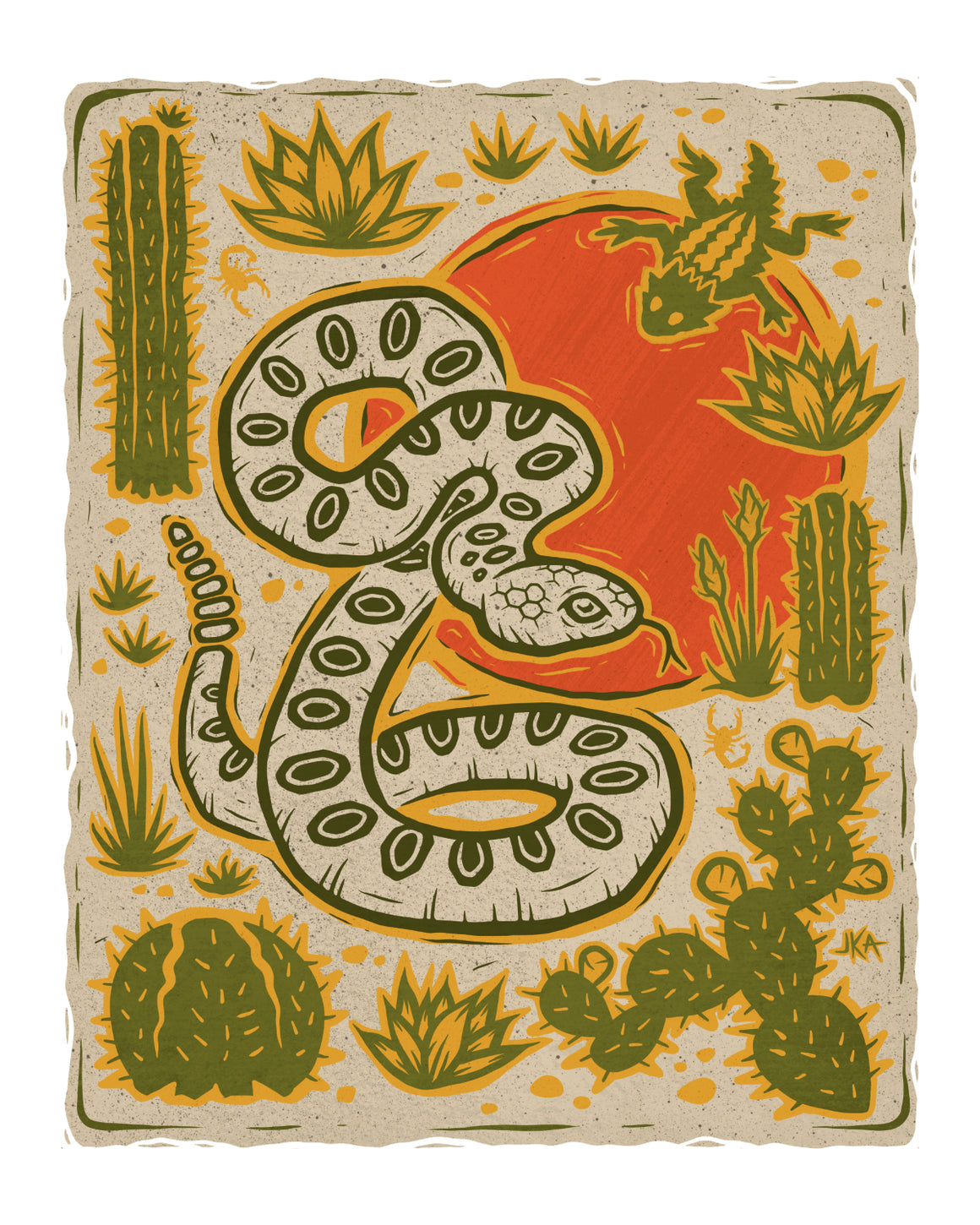 Desert Friends - Rattlesnake - Jeremy Aubrey - Print