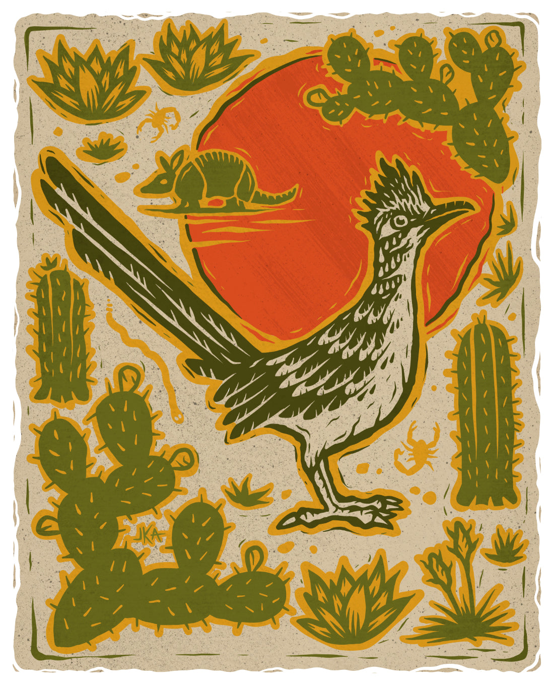Desert Friends - Roadrunner - Jeremy Aubrey - Print