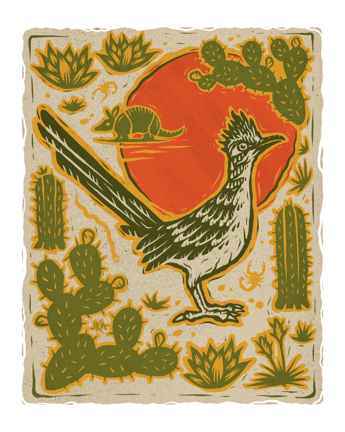 Desert Friends - Roadrunner - Jeremy Aubrey - Print