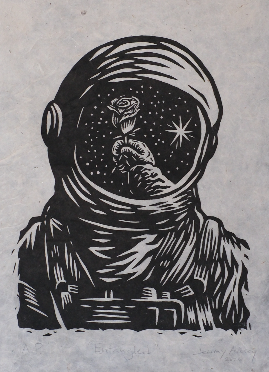 Entangled (linocut version) - Jeremy Aubrey - Framed Linocut 11x14"