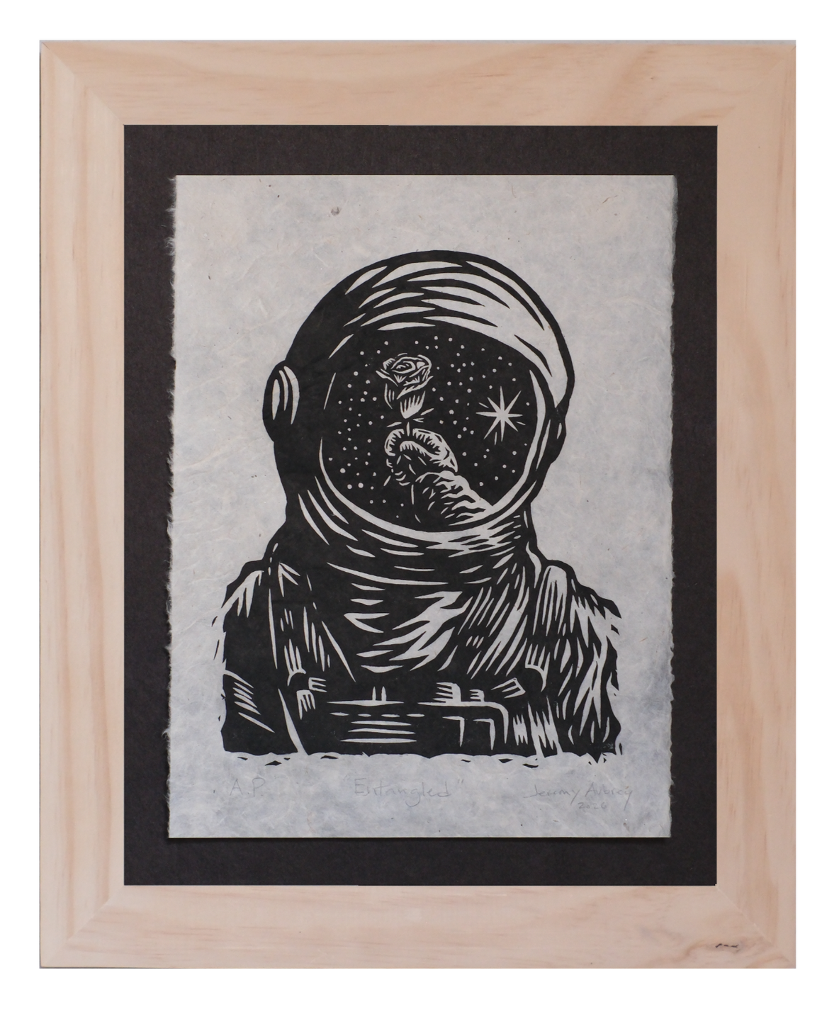 Entangled (linocut version) - Jeremy Aubrey - Framed Linocut 11x14"