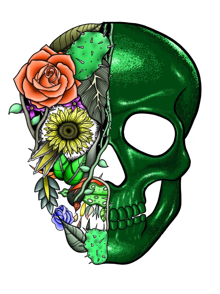 Floral Skull - Ben Stallman - 8 x 11"