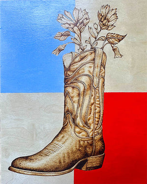 Flower Boot - Ben Stallman - 11 x 14"