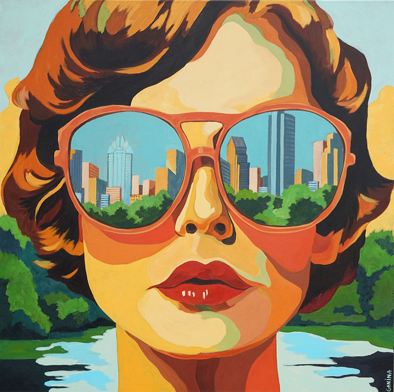 Urban Reflections - Anna Ganina - 36 x 36"