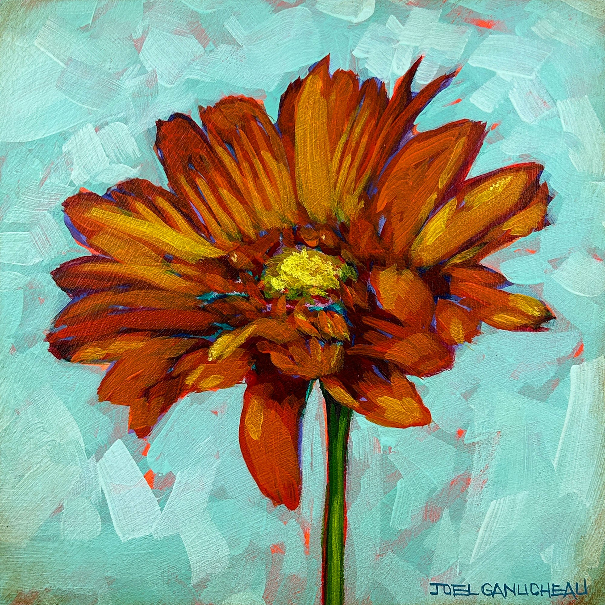 Gerbera Daisy - ORIGINAL - Joel Ganucheau - 8x8"