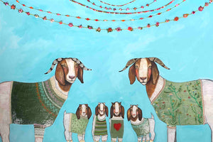 Goats in Sweaters - Eli Halpin - 72 x 48 x 3"
