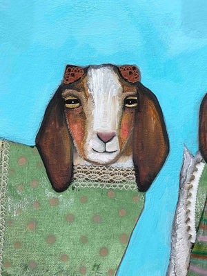 Goats in Sweaters - Eli Halpin - 72 x 48 x 3"