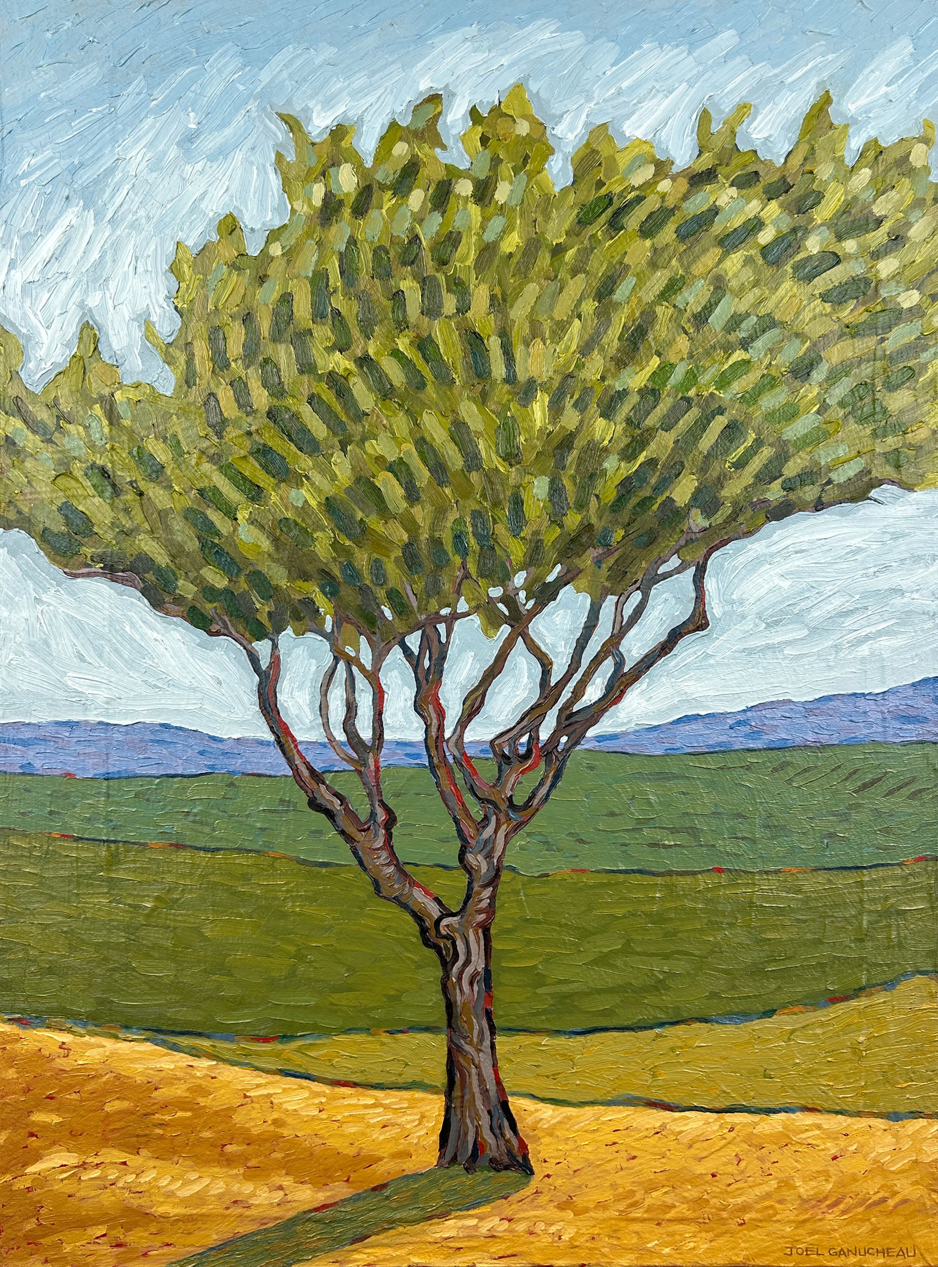 Green Valley Tree - ORIGINAL - Joel Ganucheau - 17x23"