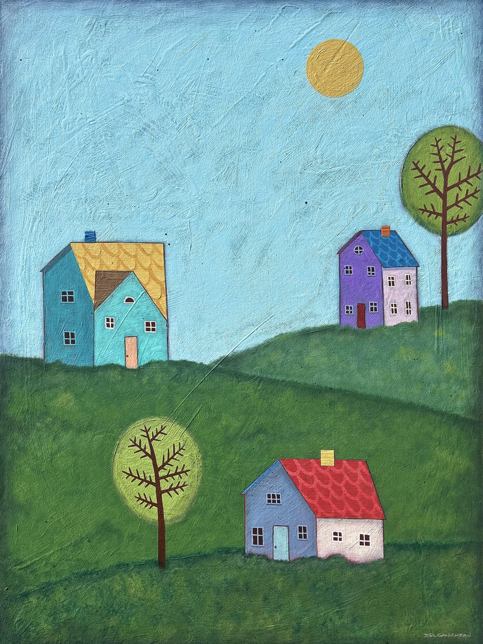 Happy Houses - ORIGINAL - Joel Ganucheau - 24x32"