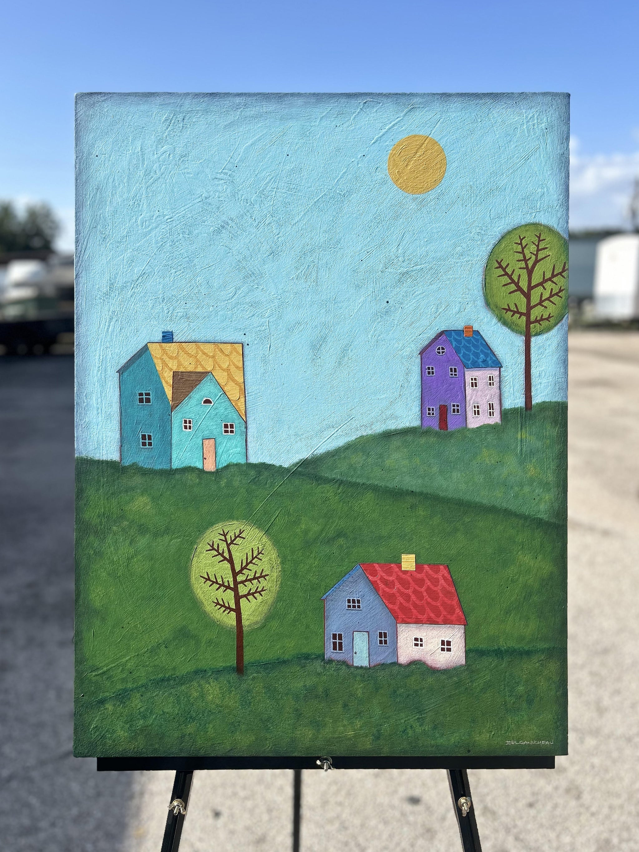 Happy Houses - ORIGINAL - Joel Ganucheau - 24x32"