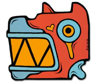 Head (orange)  - PONO - 10x10"