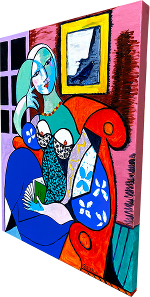 Woman with a Birdbook - Jesse Sublett - 24x30"