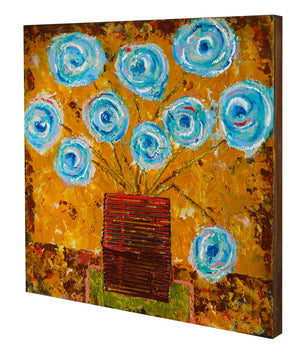 10 Blue Flowers - Larry Goode - 24x24"