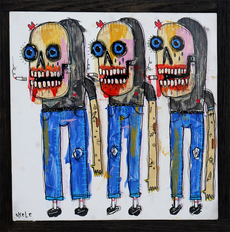 Punks in Line. - Jeff Skele - 13.5x13.5"