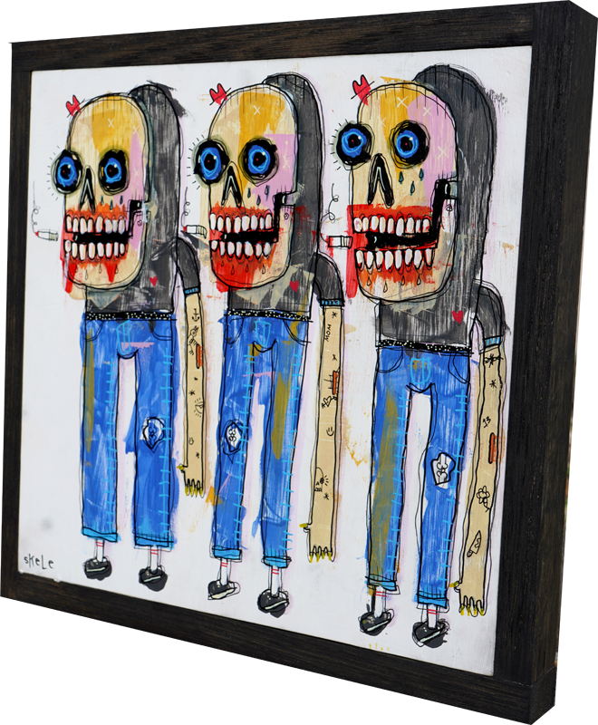 Punks in Line. - Jeff Skele - 13.5x13.5"