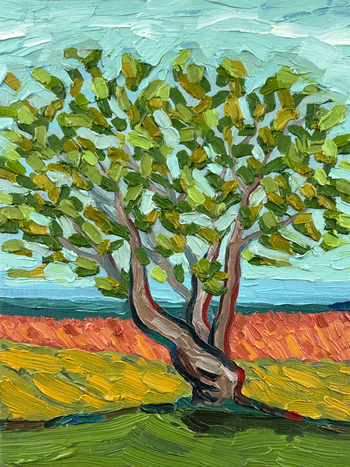 Quiet Leaf Tree - ORIGINAL - Joel Ganucheau - 5x7"