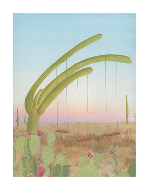 Saguaro Swings - Heather Sundquist Hall - 11 x 14"