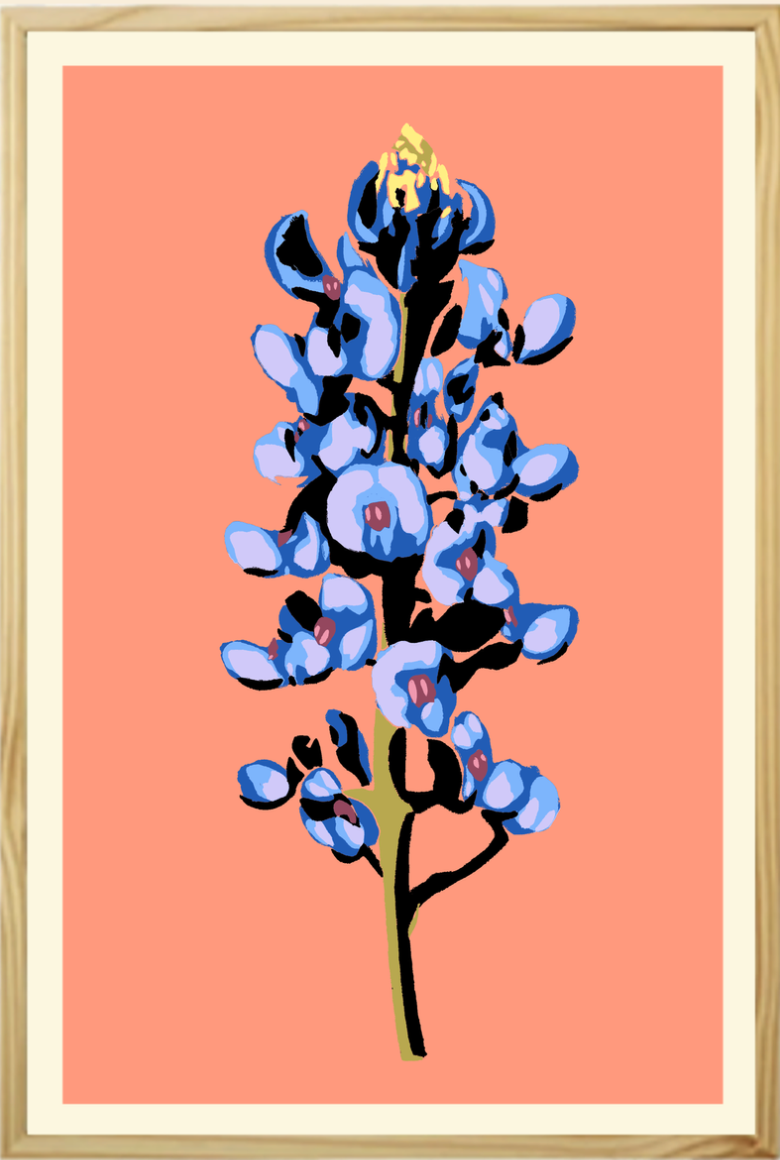 Coral Bluebonnet - Framed - Landry McMeans - 20 x 30"
