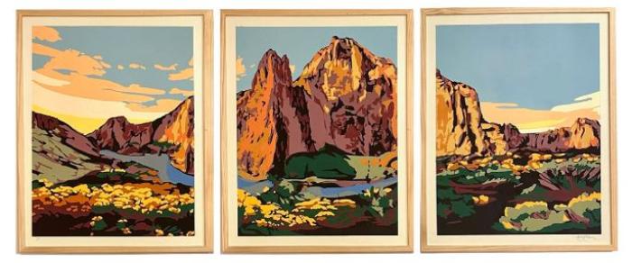 Smith Rock Triptych - Landry McMeans - 5.5'x2'