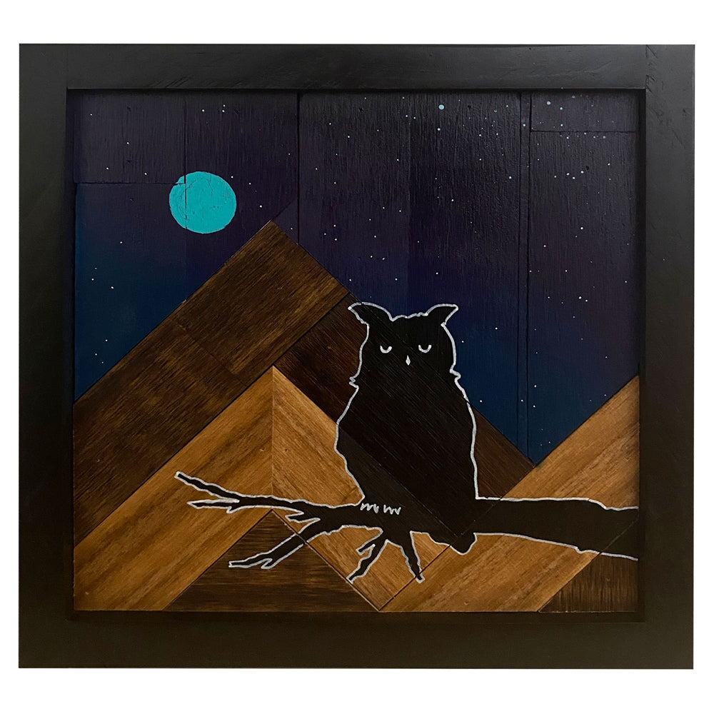 Starry Owl  - Raymond Allen -8.25x8.25"