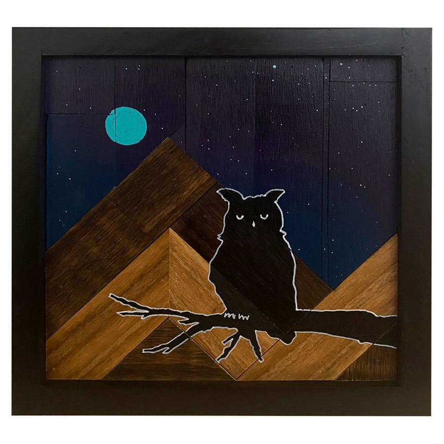 Starry Owl  - Raymond Allen -8.25x8.25"