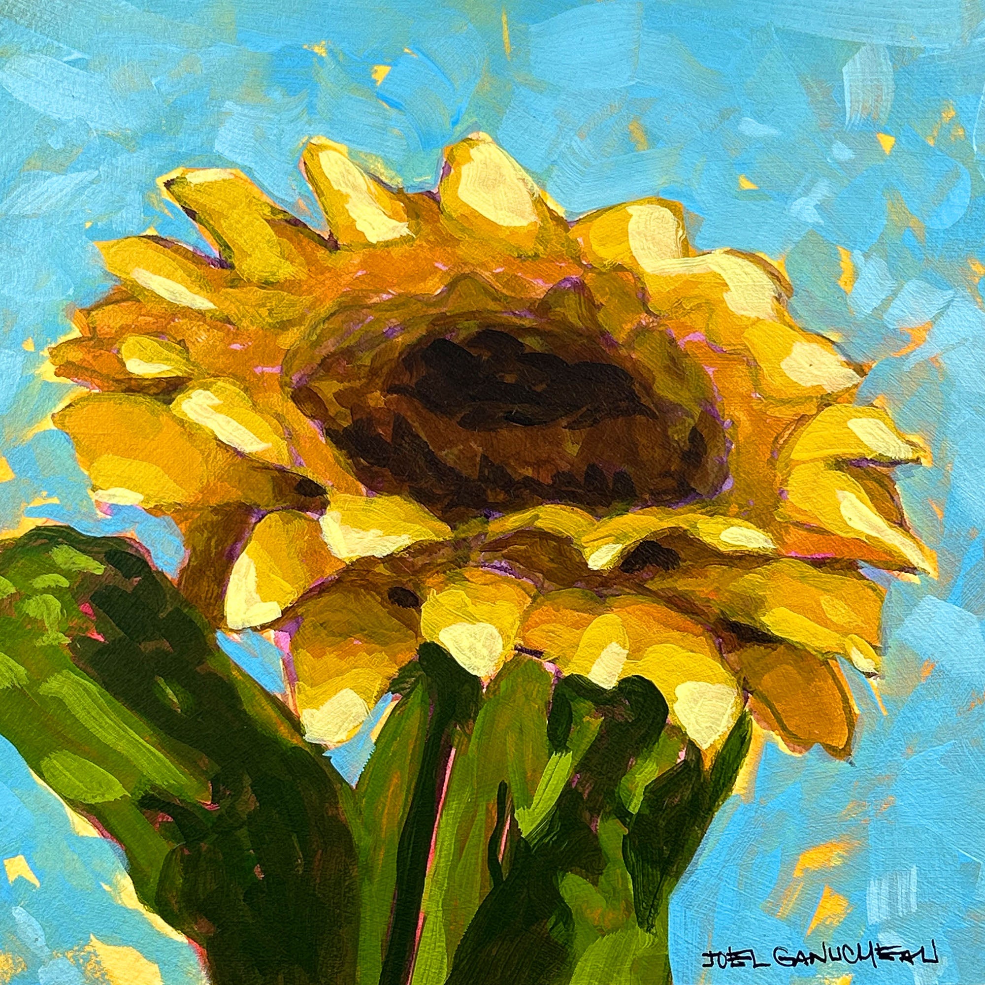 Sunflower Bloom - ORIGINAL - Joel Ganucheau - 8x8"