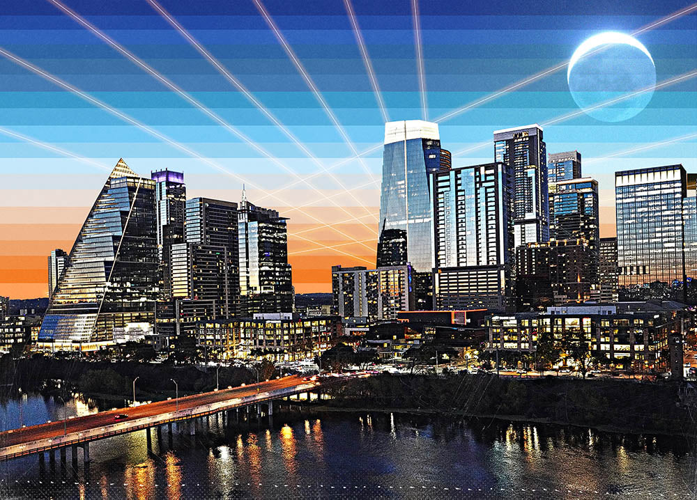 Synth Wave Skyline 2 by Jake Bryer