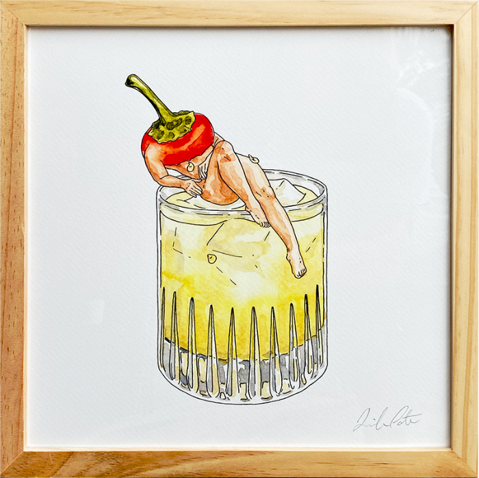 Picante Margarita - Jennifer Pate - 13 x 13" framed