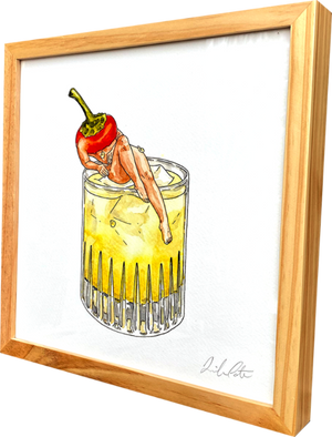 Picante Margarita - Jennifer Pate - 13 x 13" framed