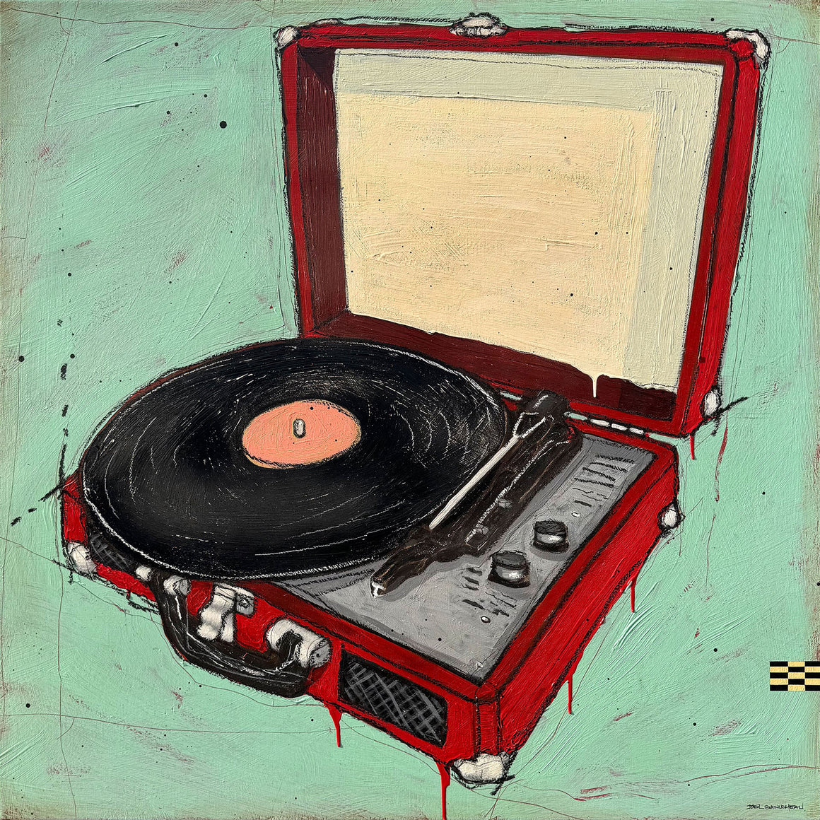 Vinyl Days - ORIGINAL - Joel Ganucheau - 35.5 x 35.5"