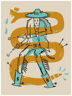 When the Serpent Wore Spurs - Gerardo Rodriguez - Print
