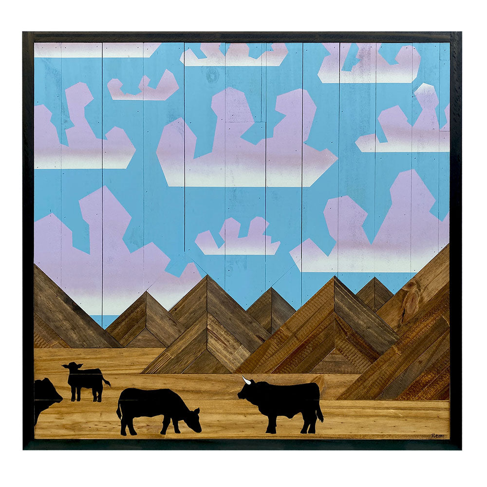 Wide Open Spaces Makes for Happy Cows - Raymond Allen - 24.25 x 24.25"