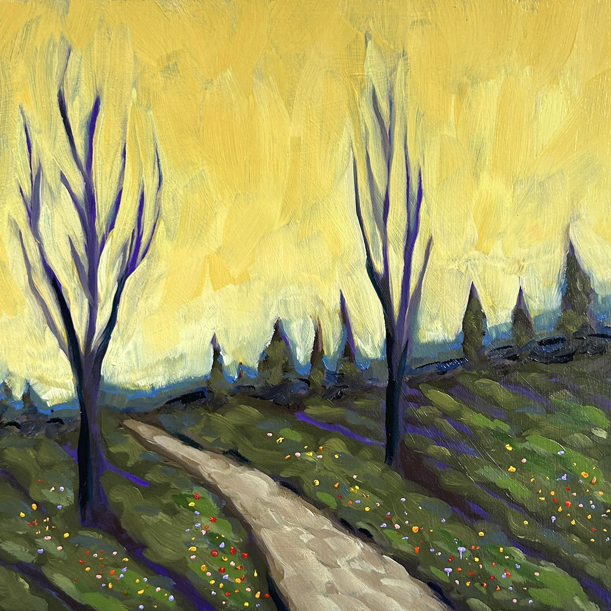 Yellow Skies - ORIGINAL - Joel Ganucheau - 8x8"