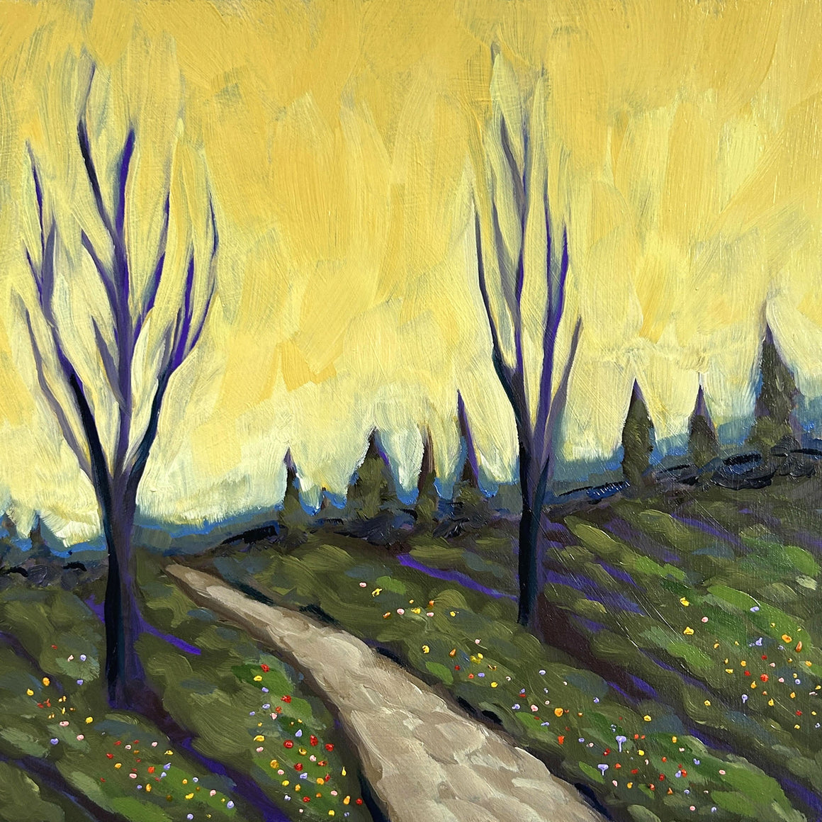 Yellow Skies - ORIGINAL - Joel Ganucheau - 8x8"